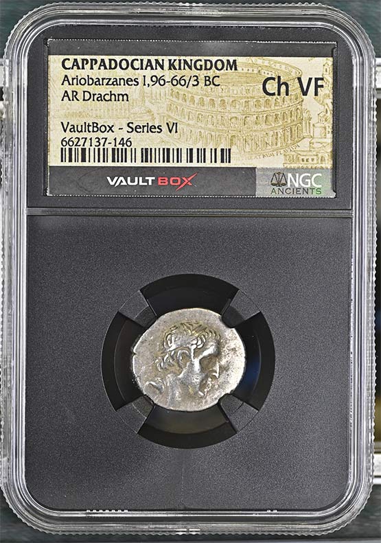 Greek Capadocian 96-66/3 BC Ariobarzanes Silver Drachm NGC Ch VF - Series VI Front