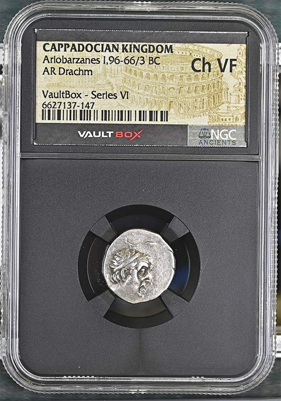 Greek Capadocian 96-66/3 BC Ariobarzanes Silver Drachm NGC Ch VF - Series VI Front