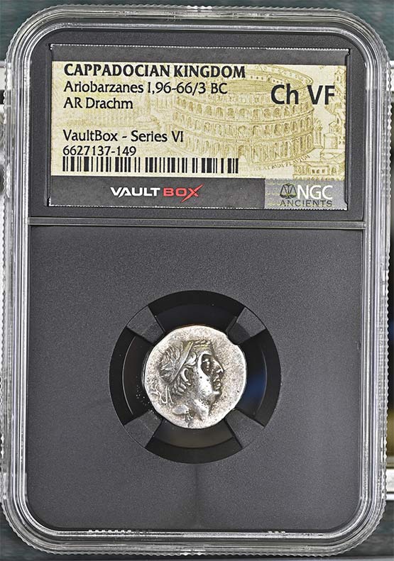 Greek Capadocian 96-66/3 BC Ariobarzanes Silver Drachm NGC Ch VF - Series VI Front