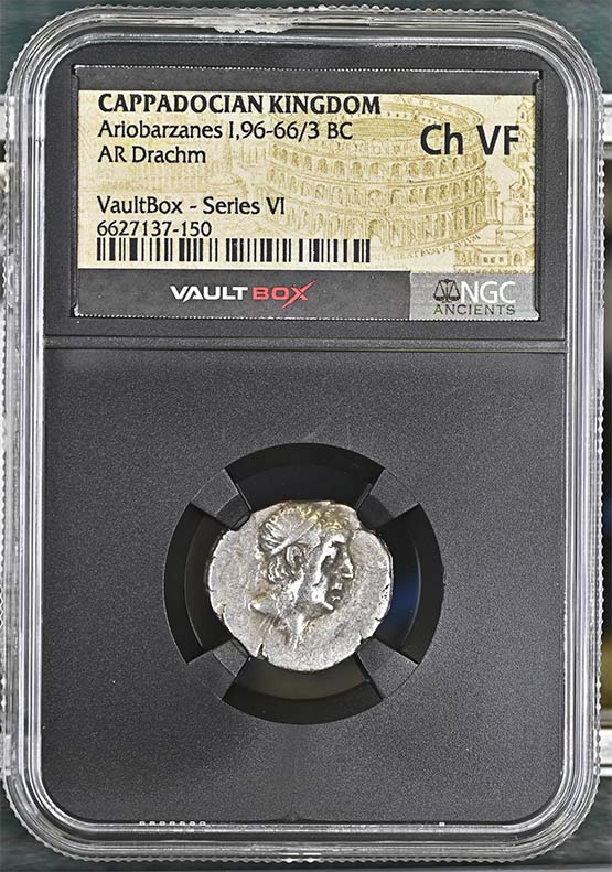 Greek Capadocian 96-66/3 BC Ariobarzanes Silver Drachm NGC Ch VF - Series VI Front