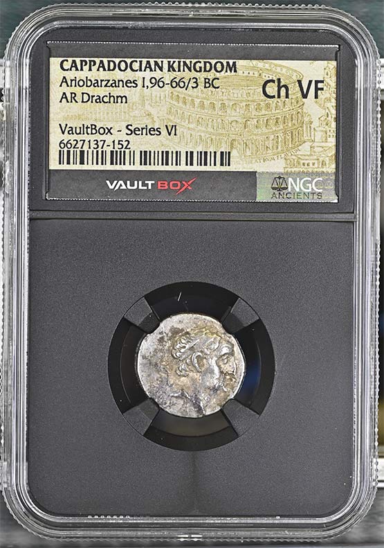 Greek Capadocian 96-66/3 BC Ariobarzanes Silver Drachm NGC Ch VF - Series VI Front