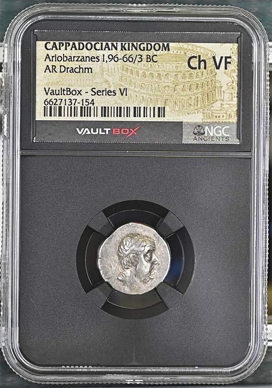 Greek Capadocian 96-66/3 BC Ariobarzanes Silver Drachm NGC Ch VF - Series VI Front
