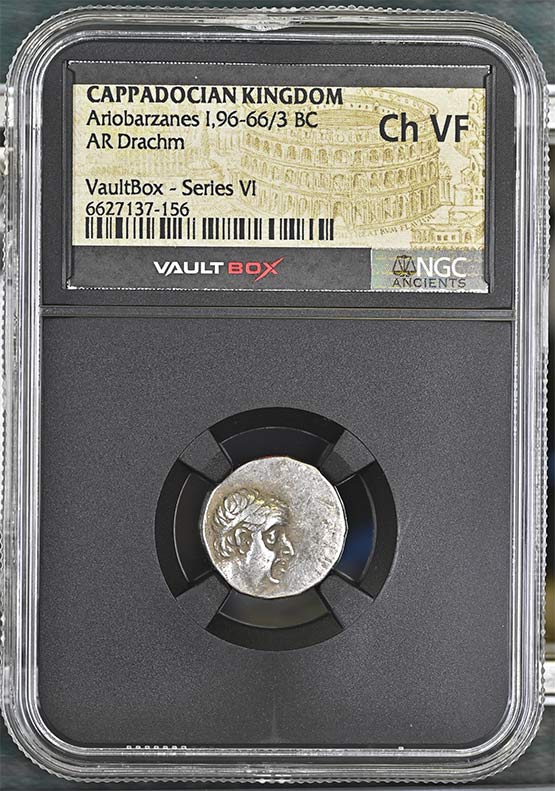 Greek Capadocian 96-66/3 BC Ariobarzanes Silver Drachm NGC Ch VF - Series VI Front
