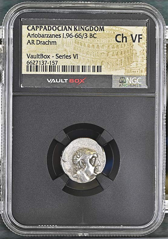 Greek Capadocian 96-66/3 BC Ariobarzanes Silver Drachm NGC Ch VF - Series VI Front