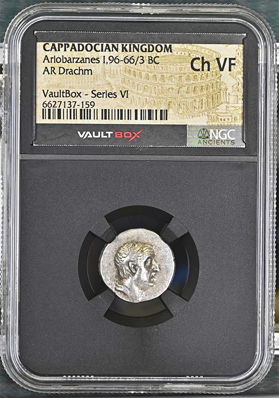 Greek Capadocian 96-66/3 BC Ariobarzanes Silver Drachm NGC Ch VF - Series VI Front