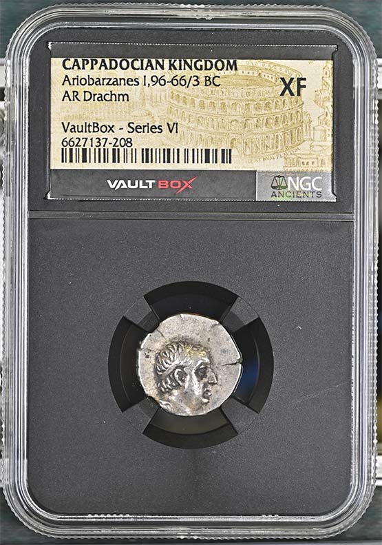 Greek Capadocian 96-66/3 BC Ariobarzanes Silver Drachm NGC XF - Series VI Front