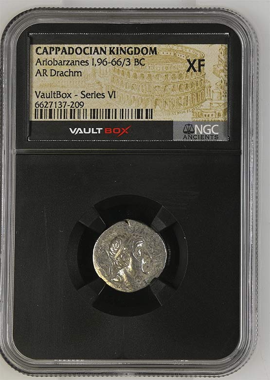 Greek Capadocian 96-66/3 BC Ariobarzanes Silver Drachm NGC XF - Series VI Front