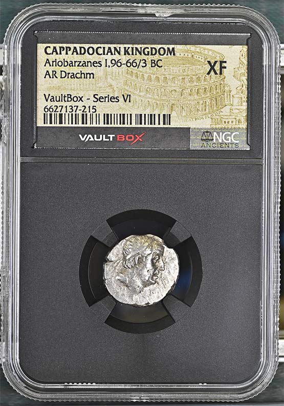 Greek Capadocian 96-66/3 BC Ariobarzanes Silver Drachm NGC XF - Series VI Front