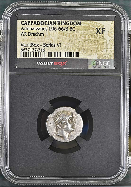 Greek Capadocian 96-66/3 BC Ariobarzanes Silver Drachm NGC XF - Series VI Front