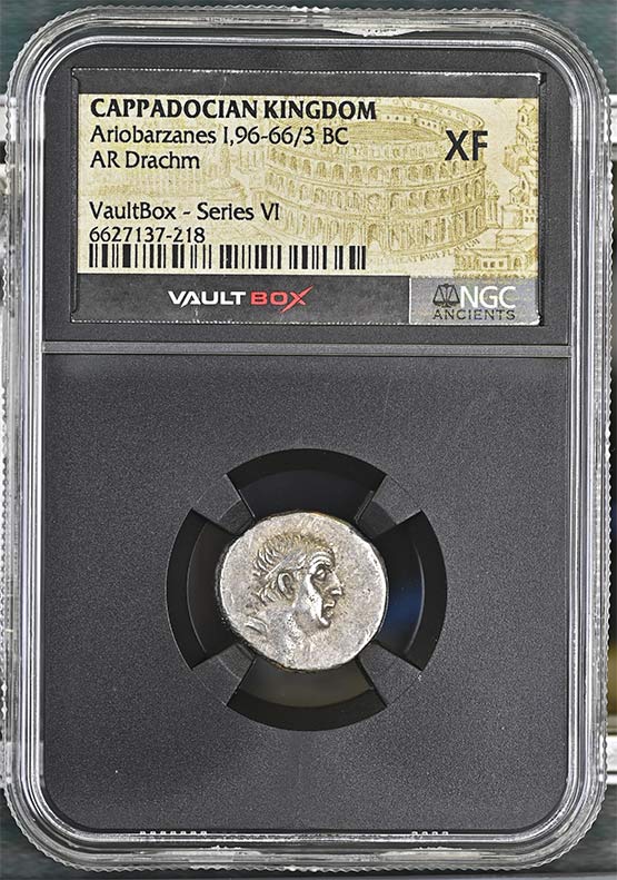 Greek Capadocian 96-66/3 BC Ariobarzanes Silver Drachm NGC XF - Series VI Front