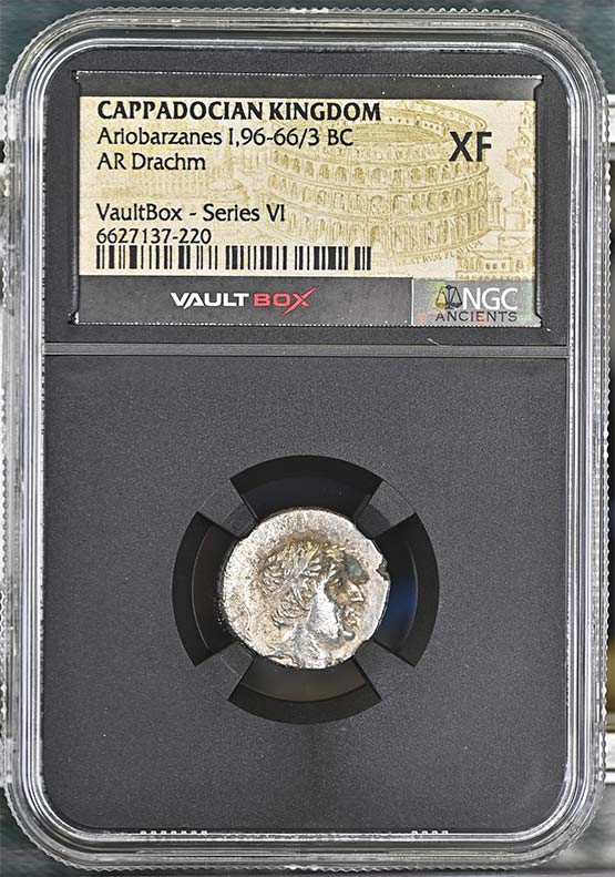 Greek Capadocian 96-66/3 BC Ariobarzanes Silver Drachm NGC XF - Series VI Front
