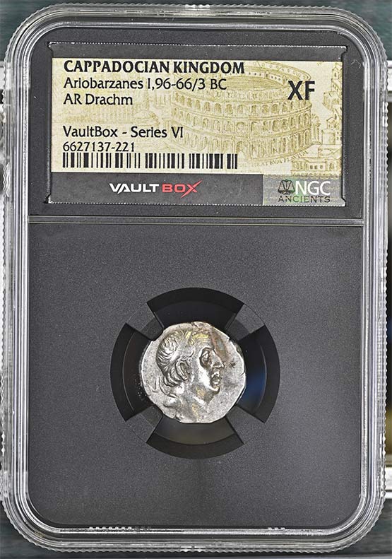Greek Capadocian 96-66/3 BC Ariobarzanes Silver Drachm NGC XF - Series VI Front