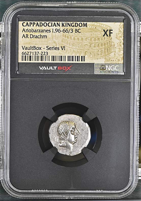 Greek Capadocian 96-66/3 BC Ariobarzanes Silver Drachm NGC XF - Series VI Front