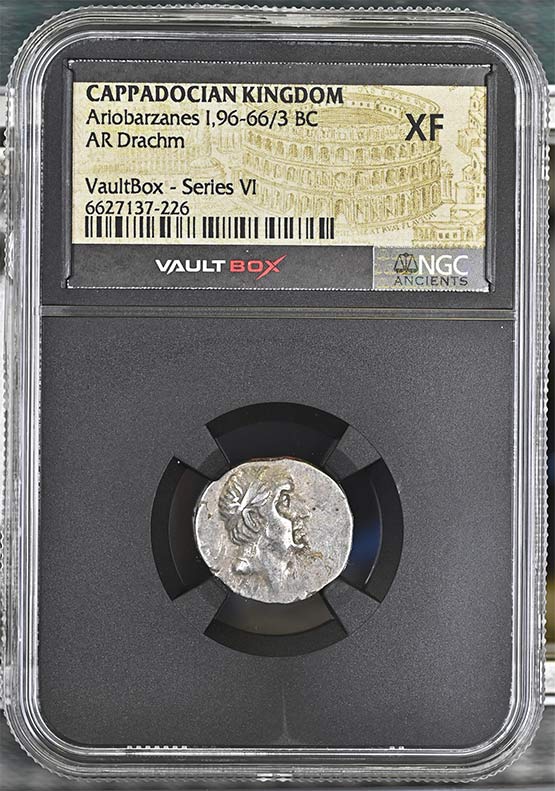 Greek Capadocian 96-66/3 BC Ariobarzanes Silver Drachm NGC XF - Series VI Front