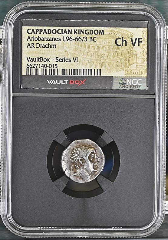 Greek Capadocian 96-66/3 BC Ariobarzanes I Silver Drachm NGC Ch VF - Series VI Front