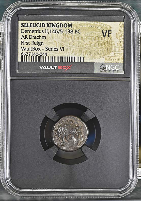 Greek Seleucid Kingdom 146/5-138 BC Demetrius II Silver Drachm Seleucid NGC VF - Series VI Front