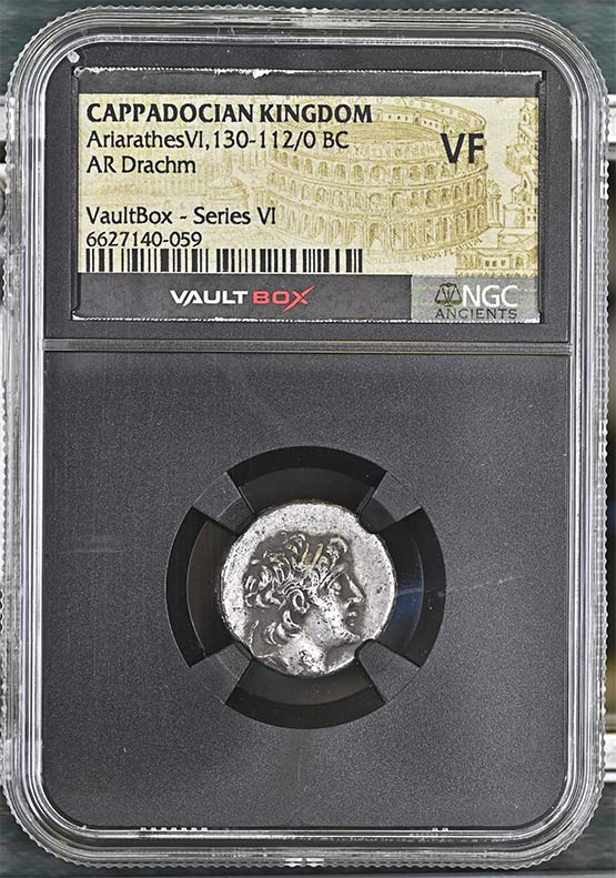 Greek Capadocian 130-112/0 BC Ariarathes VI Epiphanes Silver Drachm NGC VF - Series VI Front