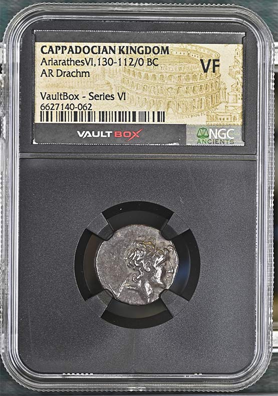 Greek Capadocian 130-112/0 BC Ariarathes VI Epiphanes Silver Drachm NGC VF - Series VI Front