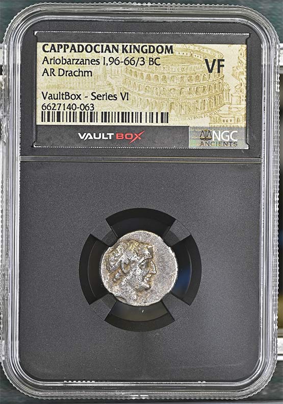 Greek Capadocian 96-66/3 BC Ariobarzanes I Silver Drachm NGC VF - Series VI Front