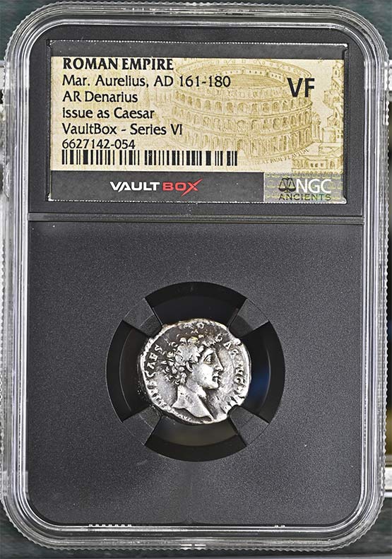 Roman Empire AD 161-180 Marcus Aurelius Silver Denarius NGC VF - Series VI Front