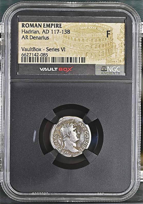 Roman Empire AD 117-138 Hadrian Silver Denarius NGC Fine - Series VI Front