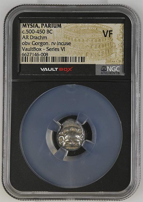 Greek c.500-450 BC Mysia (Gorgon) Silver Drachm NGC VF - Series VI Front