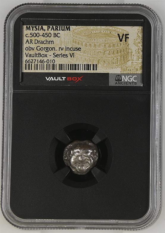 Greek c.500-450 BC Mysia (Gorgon) Silver Drachm NGC VF - Series VI Front