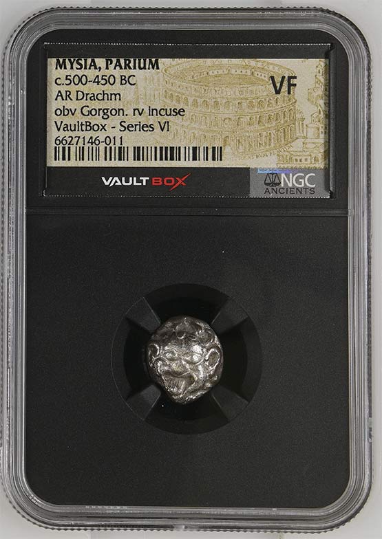Greek c.500-450 BC Mysia (Gorgon) Silver Drachm NGC VF - Series VI Front