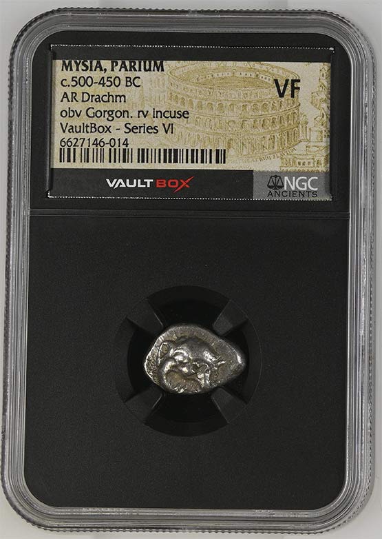 Greek c.500-450 BC Mysia (Gorgon) Silver Drachm NGC VF - Series VI Front