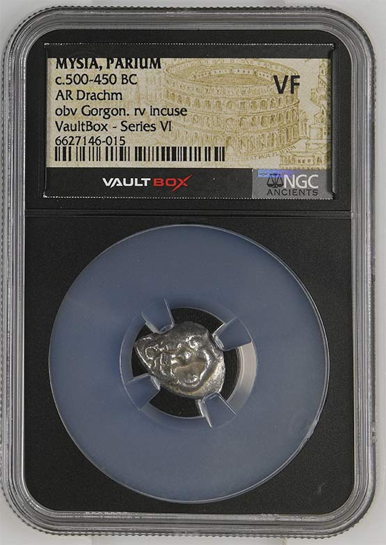Greek c.500-450 BC Mysia (Gorgon) Silver Drachm NGC VF - Series VI Front