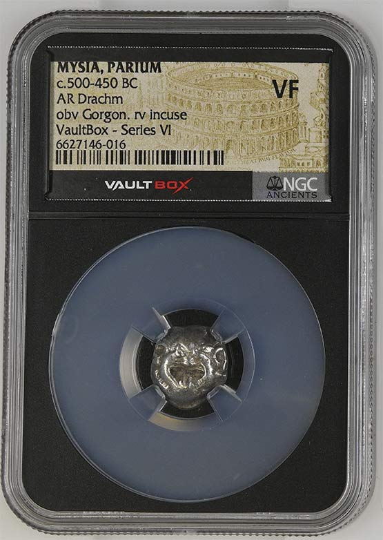 Greek c.500-450 BC Mysia (Gorgon) Silver Drachm NGC VF - Series VI Front