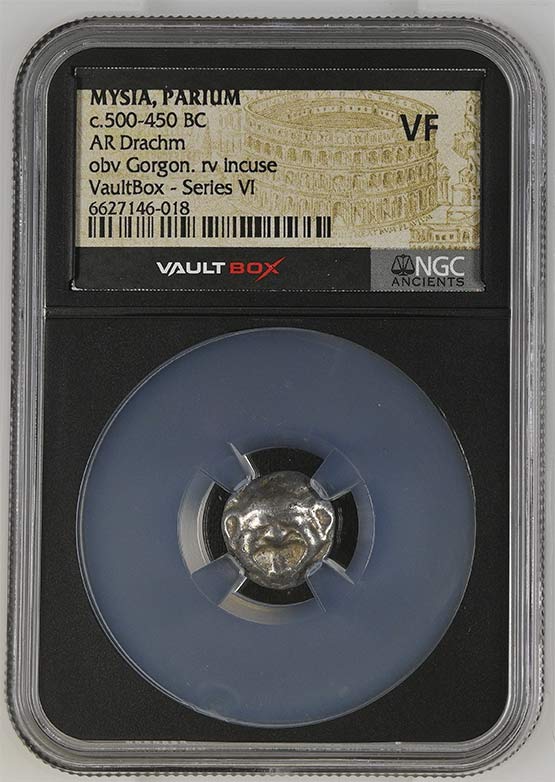 Greek c.500-450 BC Mysia (Gorgon) Silver Drachm NGC VF - Series VI Front