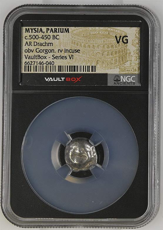 Greek c.500-450 BC Mysia (Gorgon) Silver Drachm NGC VG - Series VI Front