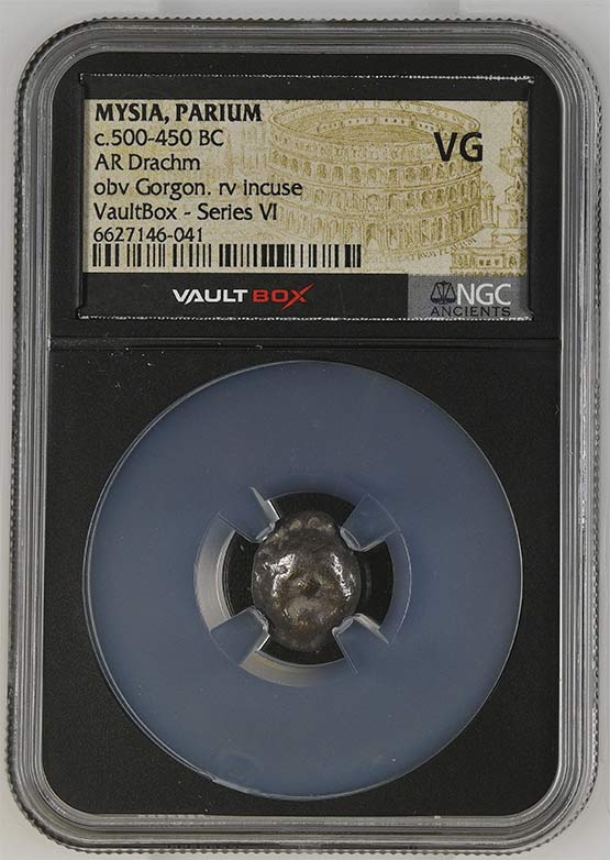 Greek c.500-450 BC Mysia (Gorgon) Silver Drachm NGC VG - Series VI Front
