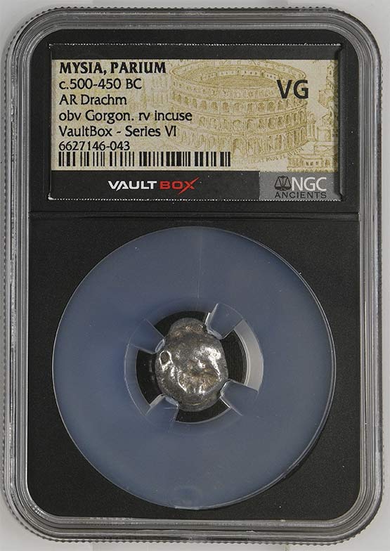 Greek c.500-450 BC Mysia (Gorgon) Silver Drachm NGC VG - Series VI Front