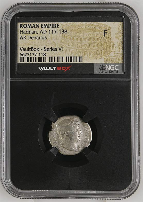 Roman Empire AD 117-138 Hadrian Silver Denarius NGC Fine - Series VI Front