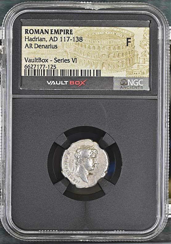 Roman Empire AD 117-138 Hadrian Silver Denarius NGC Fine - Series VI Front