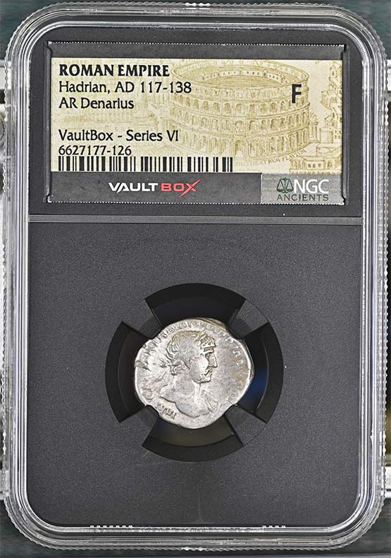 Roman Empire AD 117-138 Hadrian Silver Denarius NGC Fine - Series VI Front