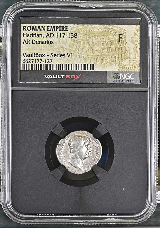 Roman Empire AD 117-138 Hadrian Silver Denarius NGC Fine - Series VI Front