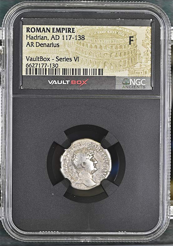 Roman Empire AD 117-138 Hadrian Silver Denarius NGC Fine - Series VI Front