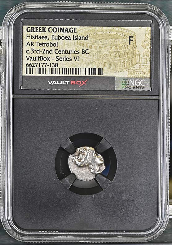 Greek c.3rd-2nd Centuries BC Histiaea Euboea Silver Tetrobol NGC Fine - Series VI Front