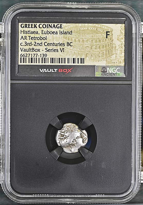 Greek c.3rd-2nd Centuries BC Histiaea Euboea Silver Tetrobol NGC Fine - Series VI Front