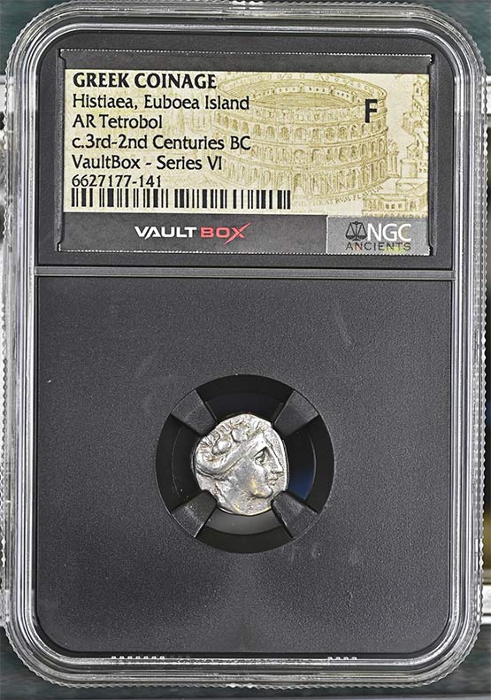 Greek c.3rd-2nd Centuries BC Histiaea Euboea Silver Tetrobol NGC Fine - Series VI Front
