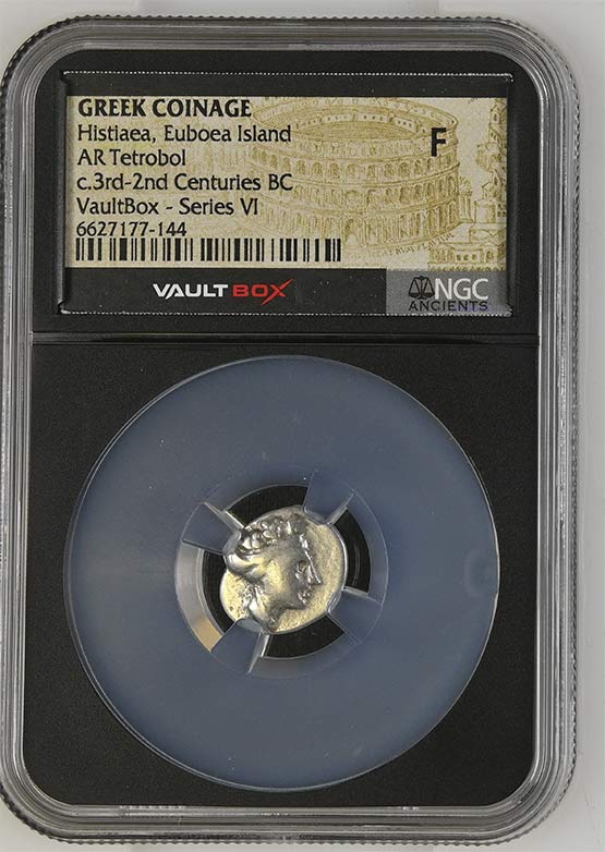 Greek c.3rd-2nd Centuries BC Histiaea Euboea Silver Tetrobol NGC Fine - Series VI Front