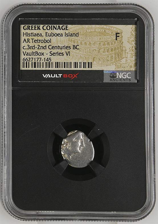 Greek c.3rd-2nd Centuries BC Histiaea Euboea Silver Tetrobol NGC Fine - Series VI Front