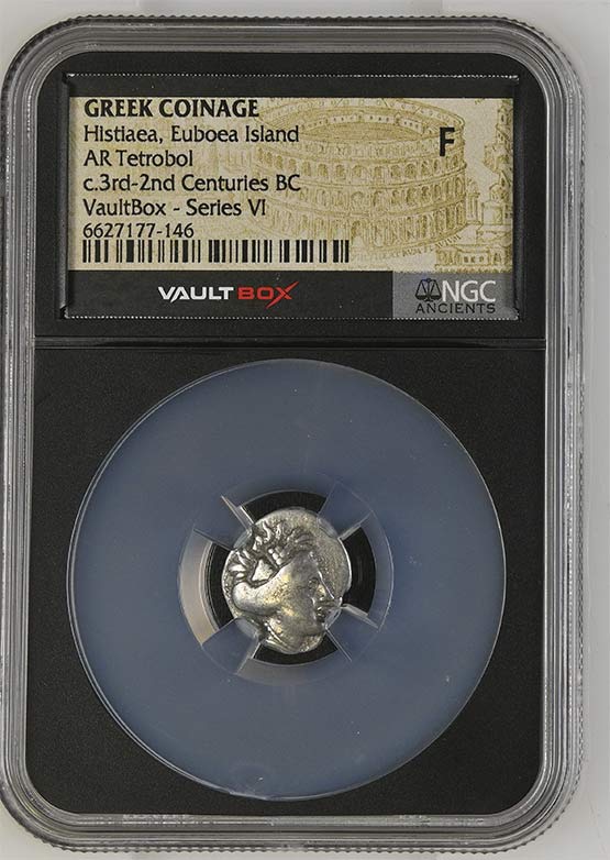 Greek c.3rd-2nd Centuries BC Histiaea Euboea Silver Tetrobol NGC Fine - Series VI Front