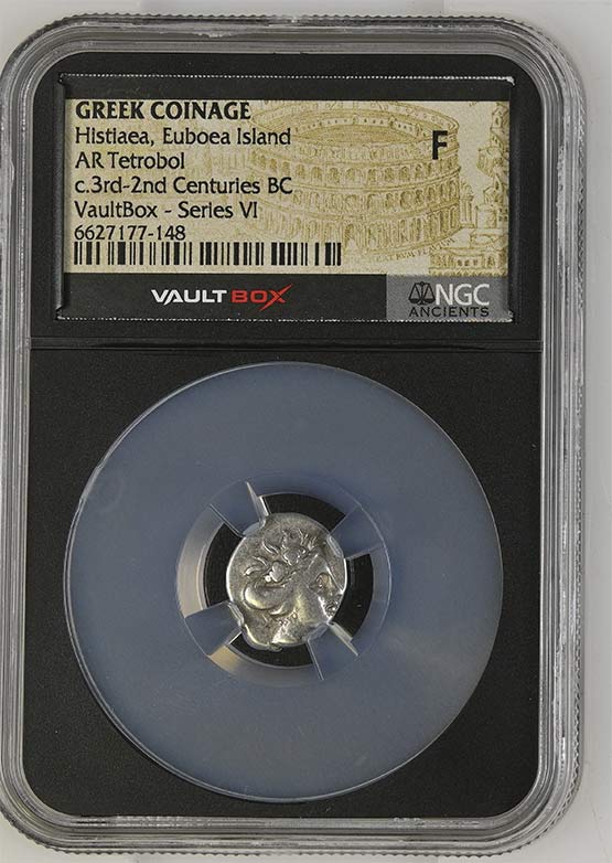 Greek c.3rd-2nd Centuries BC Histiaea Euboea Silver Tetrobol NGC Fine - Series VI Front