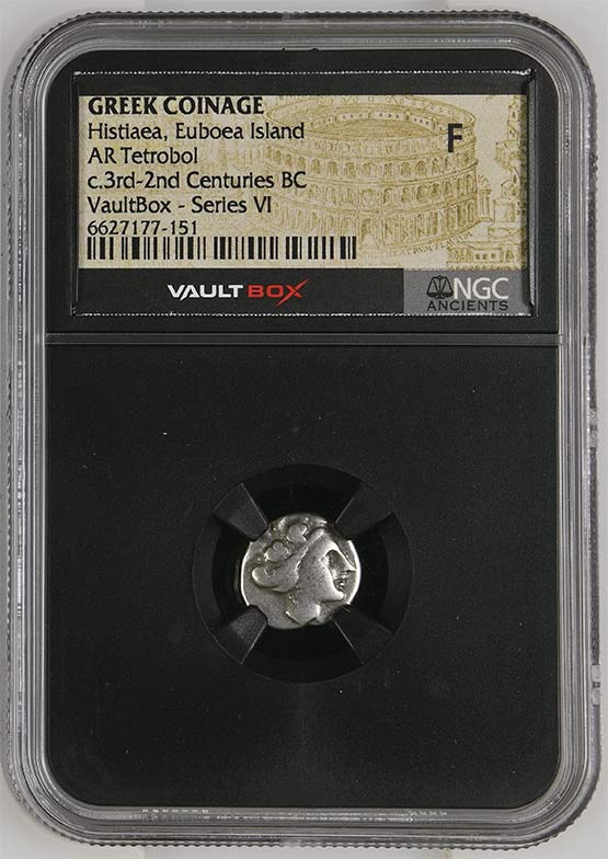 Greek c.3rd-2nd Centuries BC Histiaea Euboea Silver Tetrobol NGC Fine - Series VI Front