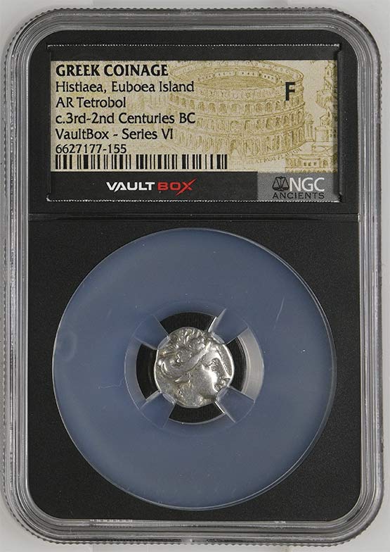 Greek c.3rd-2nd Centuries BC Histiaea Euboea Silver Tetrobol NGC Fine - Series VI Front
