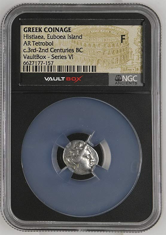 Greek c.3rd-2nd Centuries BC Histiaea Euboea Silver Tetrobol NGC Fine - Series VI Front